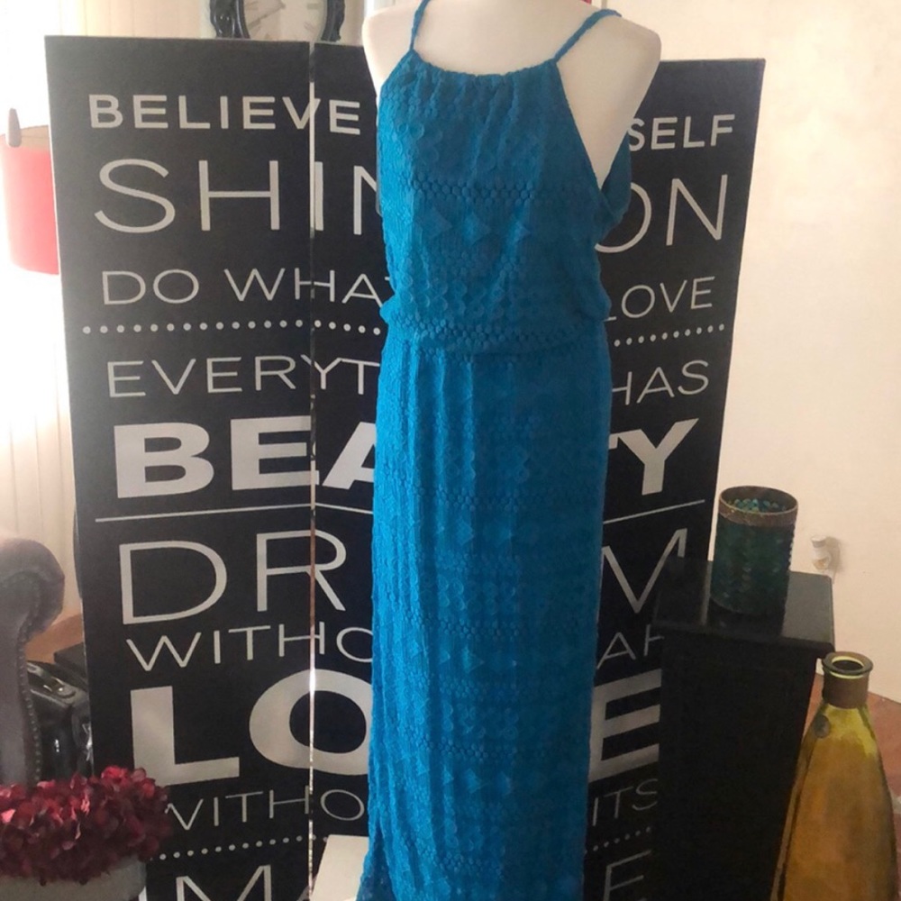 Beautiful turquoise Maxi dress .
